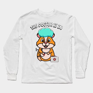 Cute hamster is a doctor Long Sleeve T-Shirt